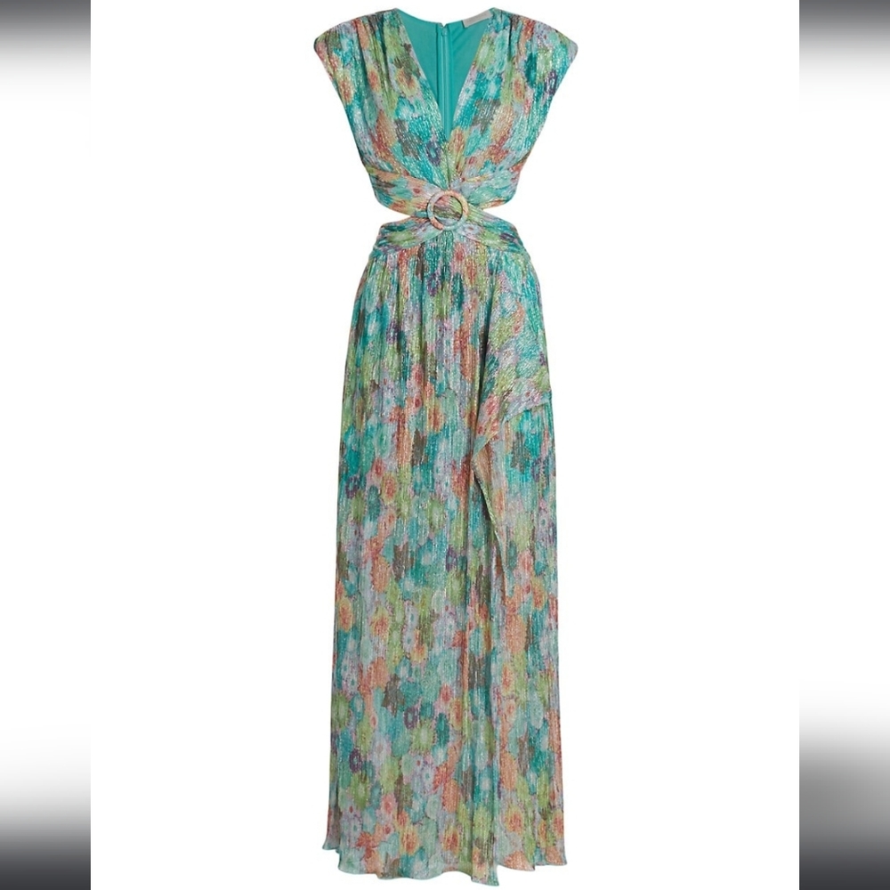 Ramy Brooke Genesis Foil Cut Out Gown